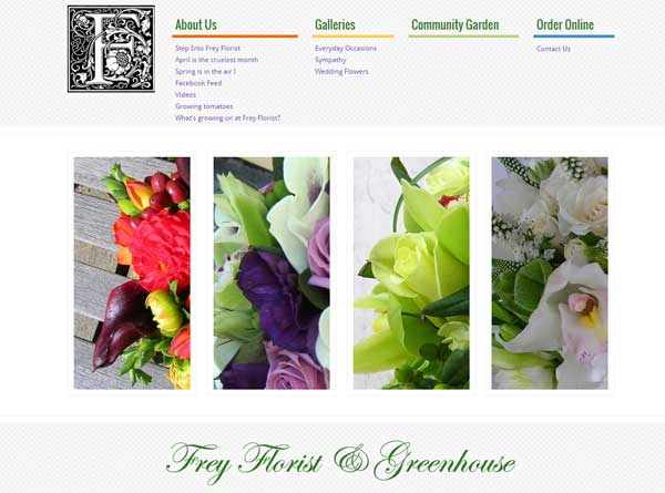 Frey Florist website designed by Cranston ri web designer stant design